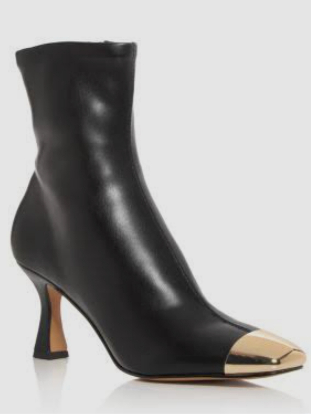 New W/Box Dolce Vita Glamor Gold Cap Toe Heeled Ankle Zip Dress Booties Size 6.5
